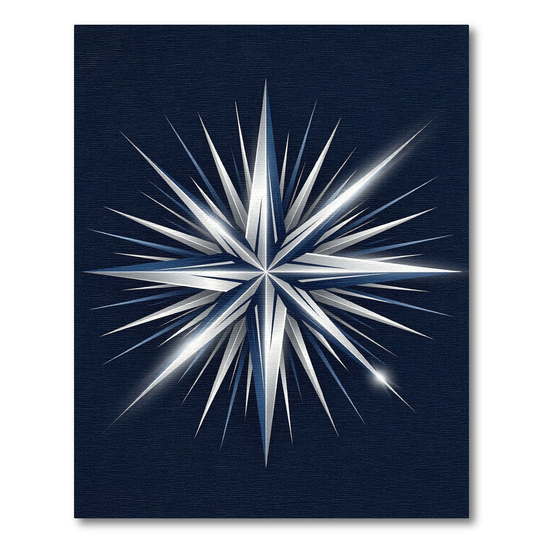 Metallic Navy Celestial Star Compass Rug