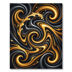 Golden Swirl Abstract Liquid Marble Rug