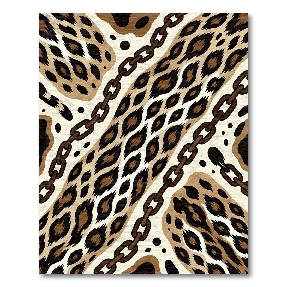Brown Leopard Chain Stripe Rug