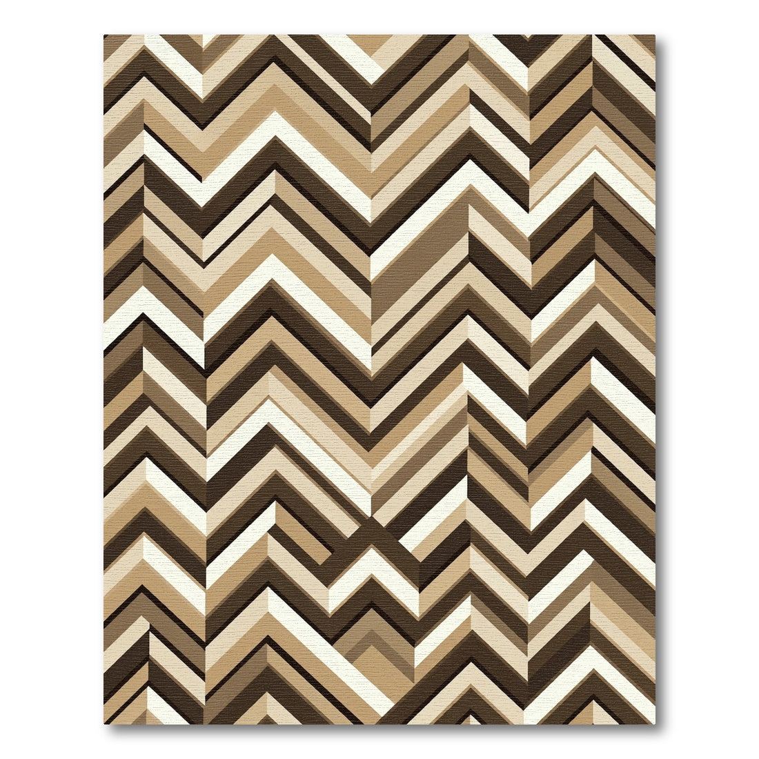 Modern Earthy Tonal Chevron Zigzag Rug