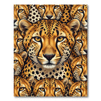 Majestic Multi Cheetah Face Close-up Rug