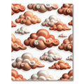 Terracotta Swirling Clouds Minimalist Soft Aesthetic Rug