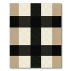 Classic Black Beige Gingham Check Rug