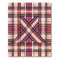 Abstract Peach and Magenta Plaid Rug