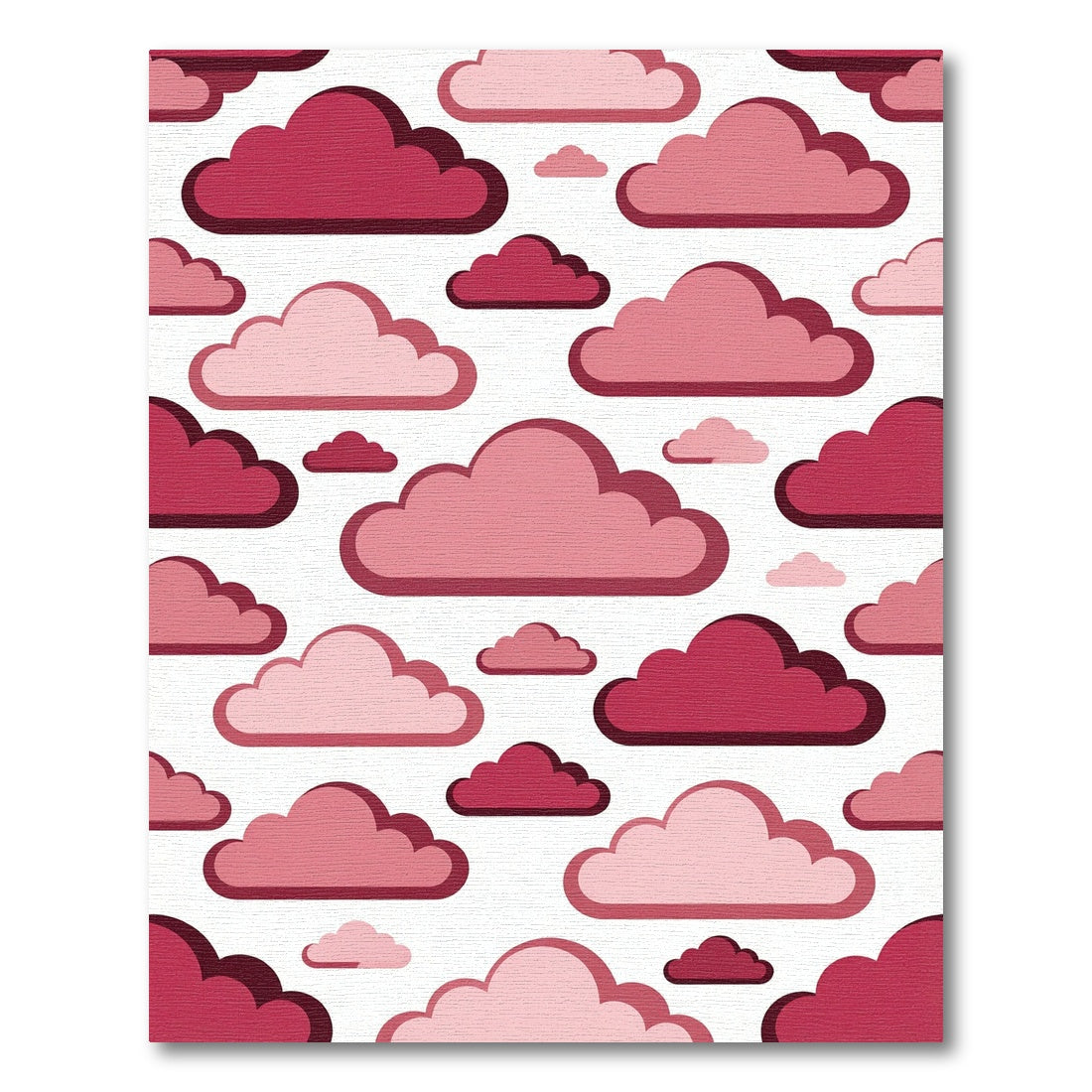Crimson Pink Cloud Cluster Medley Rug