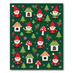 Whimsical Gnomes Forest Christmas Theme Rug