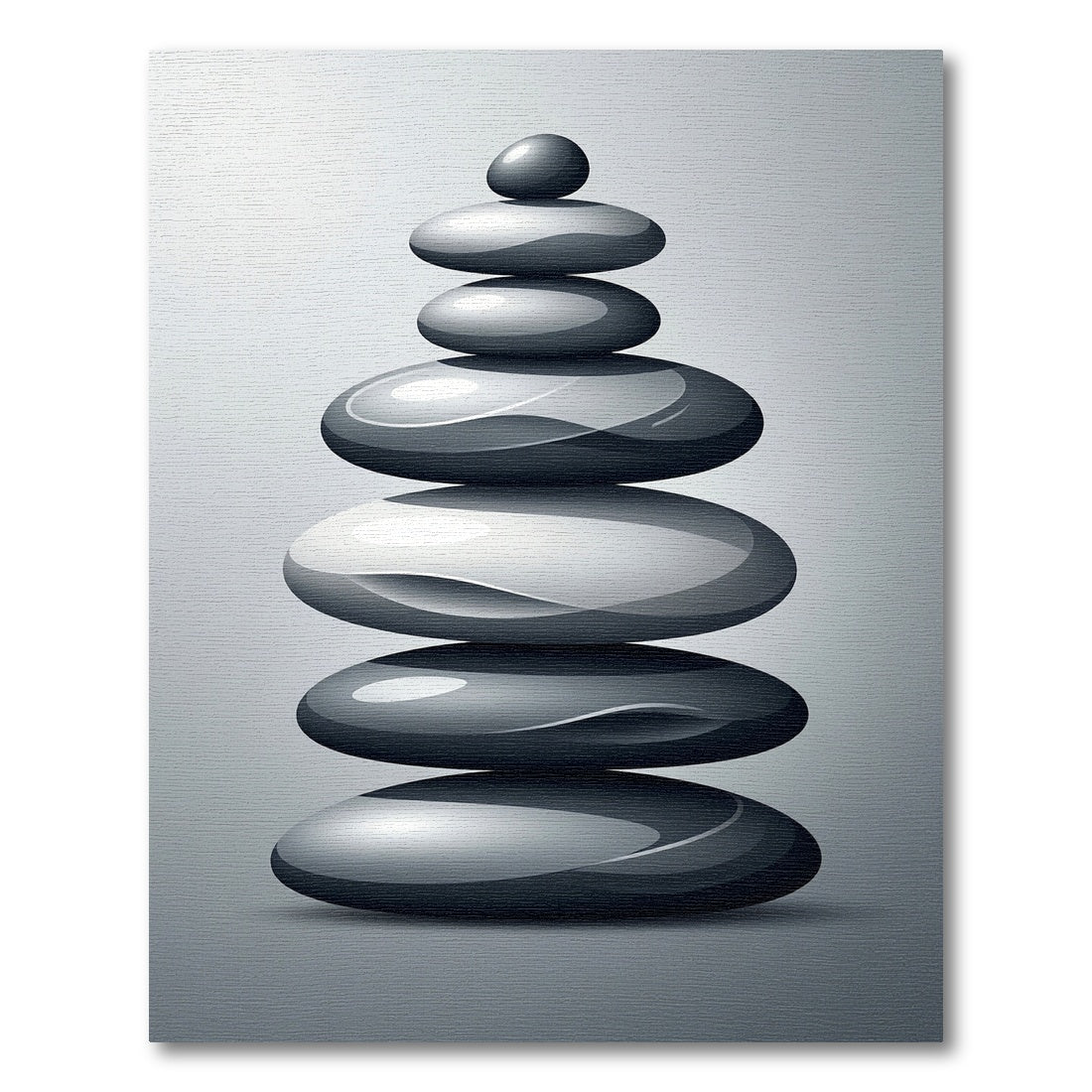 Zen Stacked Smooth Gray Pebble Rug