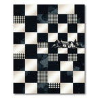 Black White Gingham Farmhouse Checkered Rug