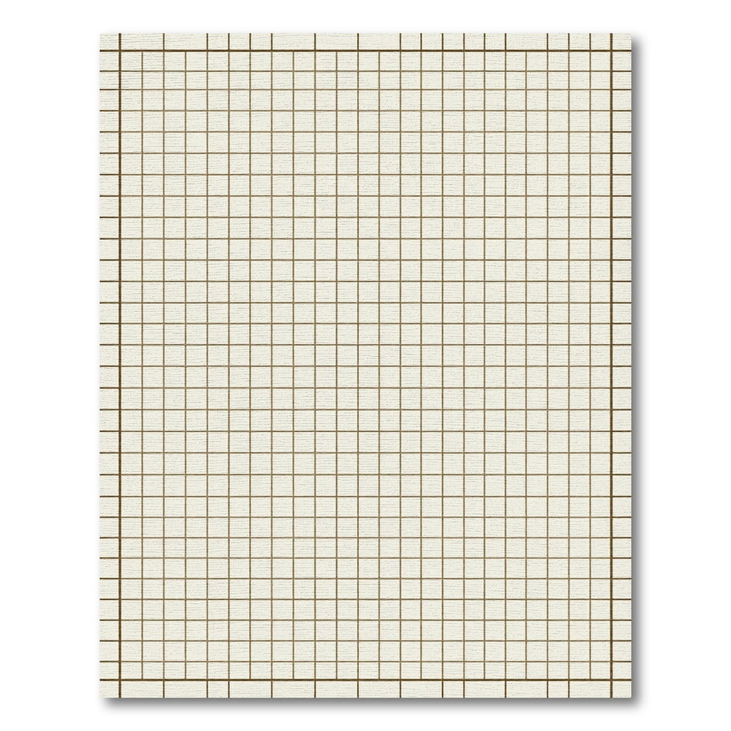 Minimalist Tan Cream Grid Block Rug