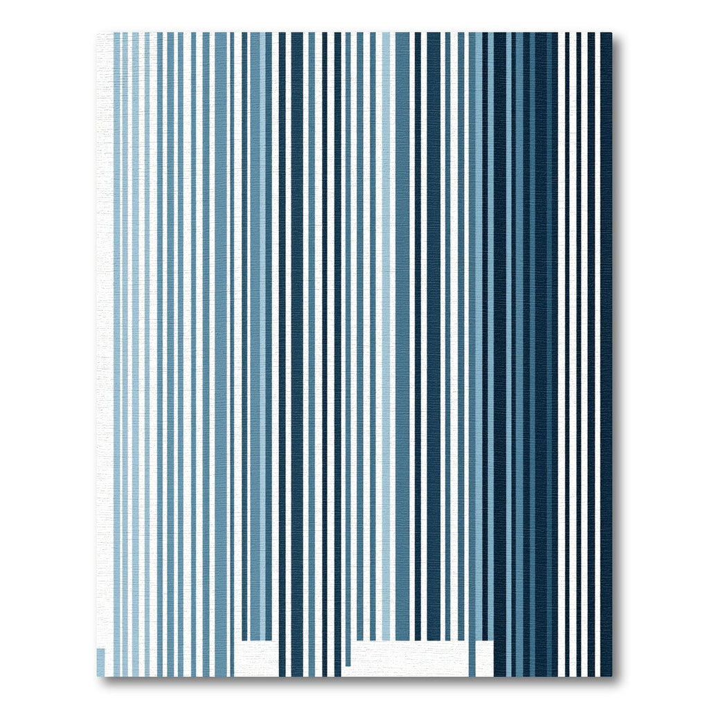Deep Blue Vertical Stripe Gradient Rug