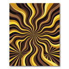 Golden Brown Swirling Rays Rug