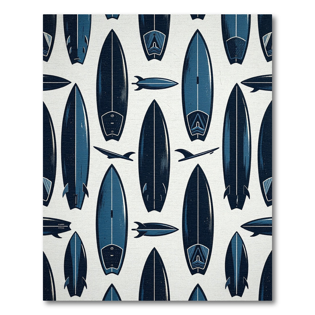 Minimalist Navy Blue Surfboard Illustration Rug