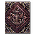 Ornate Copper Anchor Diamond Filigree Rug