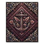 Ornate Copper Anchor Diamond Filigree Rug