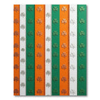 St. Patrick's Shamrock Emerald Orange Striped Rug