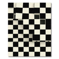 Monochrome Abstract Three Dimensional Checkerboard Rug