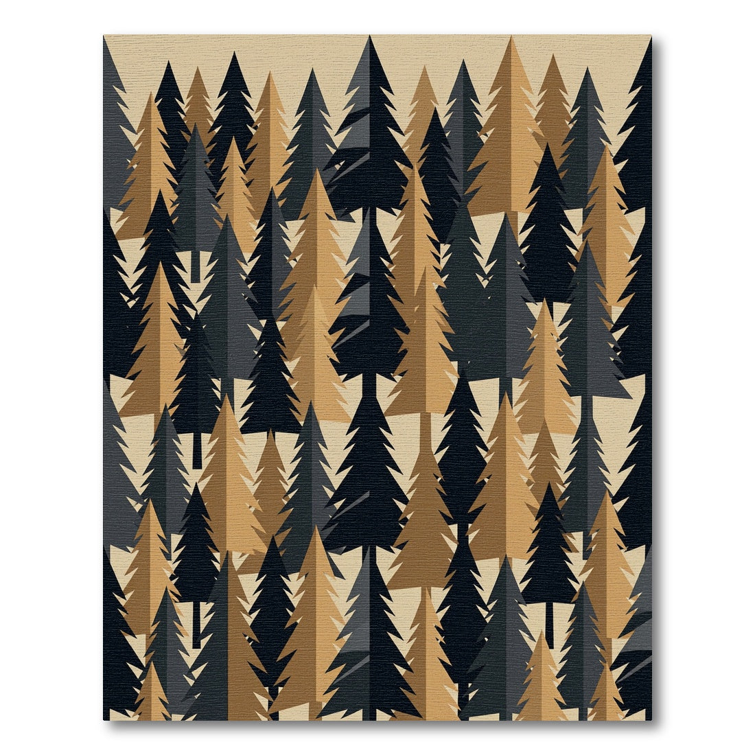 Minimalist Forest Pine Tree Woodland Rug