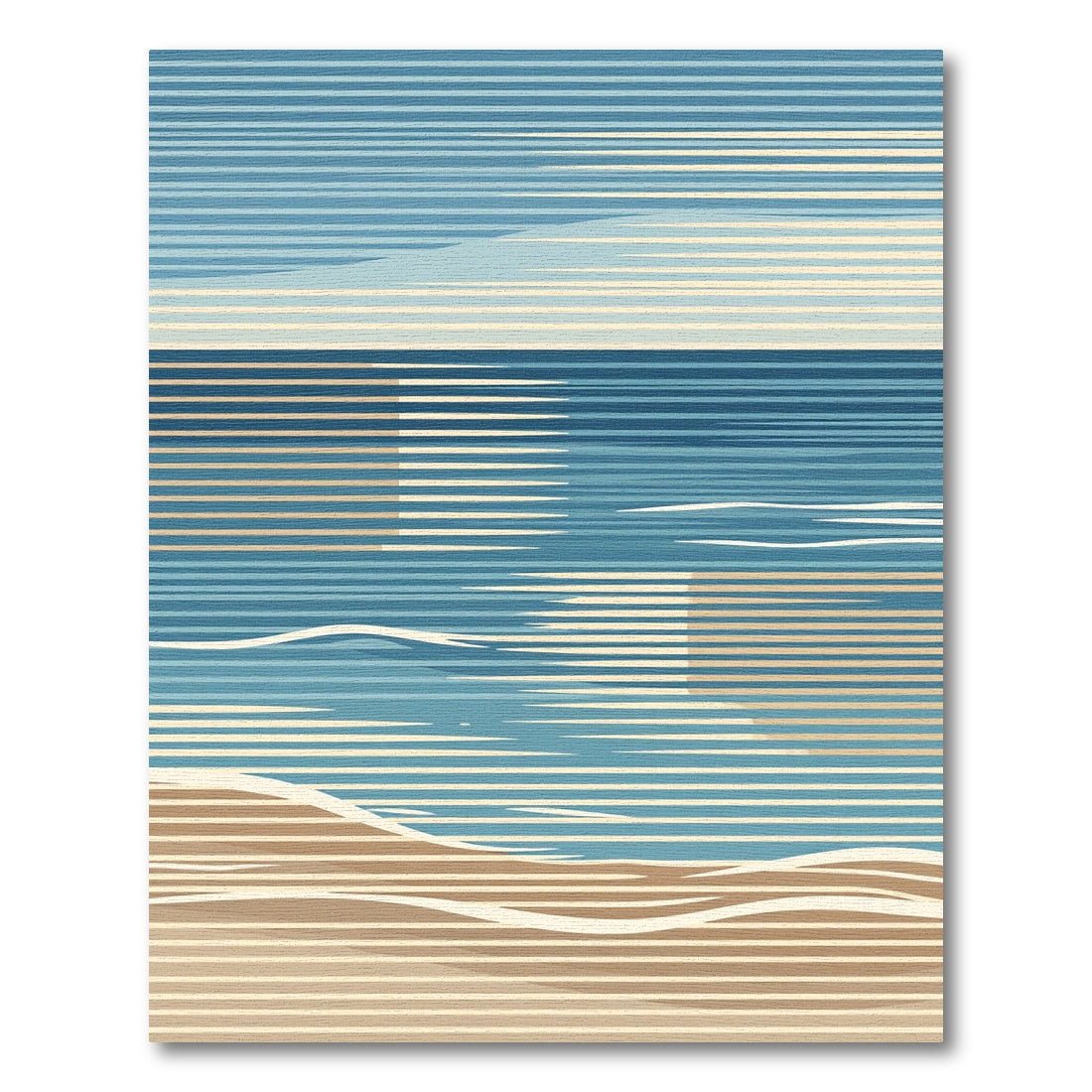 Abstract Blue Ocean Horizon Stripe Rug