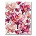 Watercolor Pink Heart Abstract Illustration Rug
