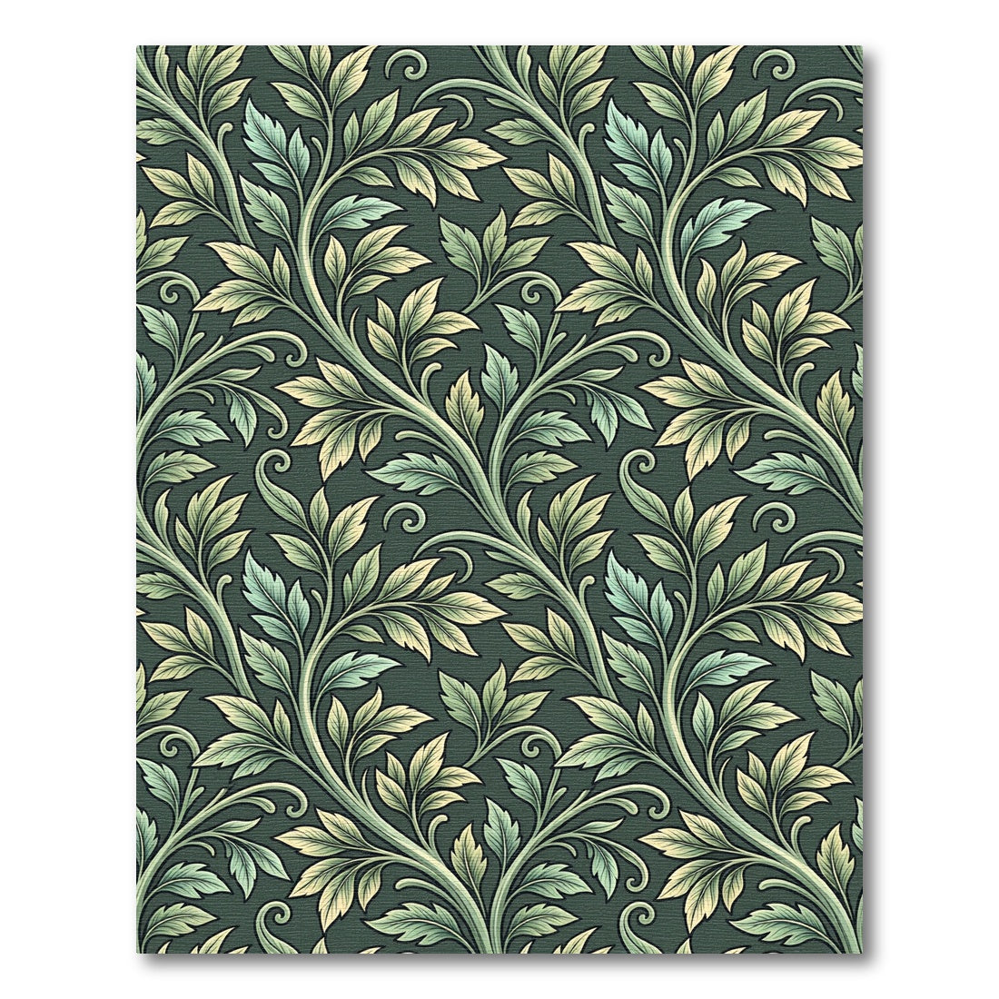 Sage Leaf Swirl Botanical Trellis Rug
