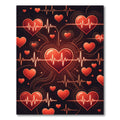 Neon Crimson Heartbeat Pulse Glow Rug