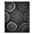 Monochrome Wood Grain Rings Rug