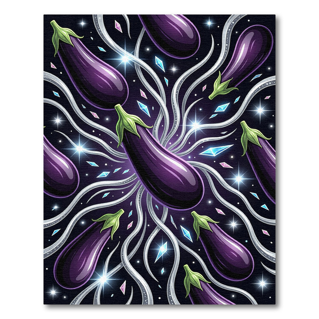 Cosmic Eggplant Stellar Swirl Celestial Art Rug