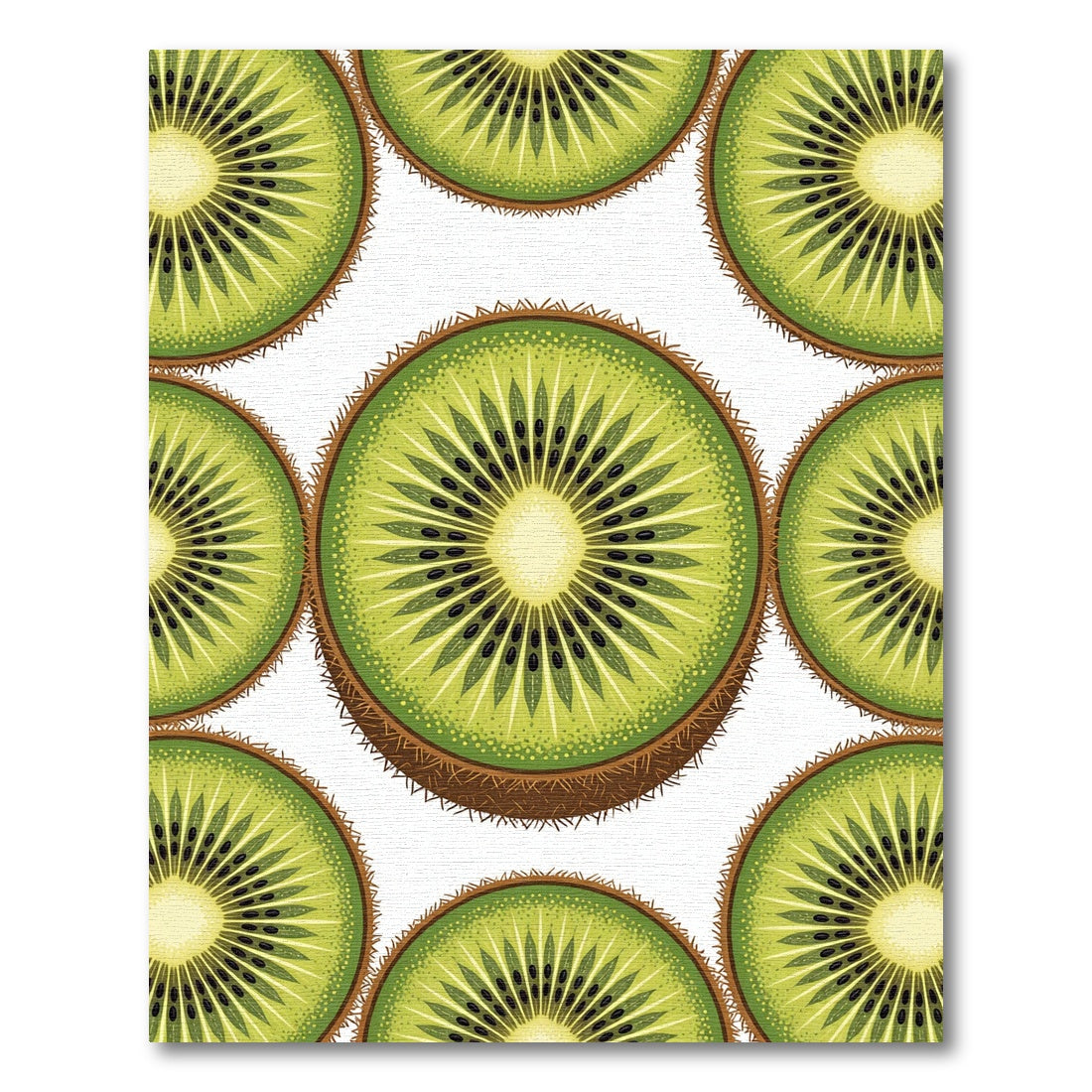 Vibrant Green Sliced Kiwi Fruit Rug