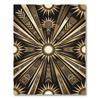 Radiant Gold Sunburst Geometric Rug