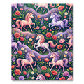 Whimsical Magical Unicorn Floral Garden Rug