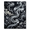 Abstract White Crystal Smoke Swirls Rug