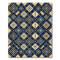 Navy Gold Diamond Geometric Tapestry Rug