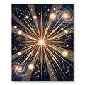 Golden Cosmic Starburst Constellation Rug