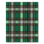 Green Beige Black White Plaid Lines Rug