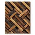 Modern Geometric Wood Plank Weave Rug