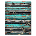 Coastal Blue Weathered Wood Scene Rug