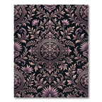 Elegant Mauve Damask Floral Medallion Rug