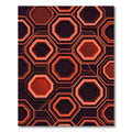 Geometric Octagon Neon Orange Abstract Rug