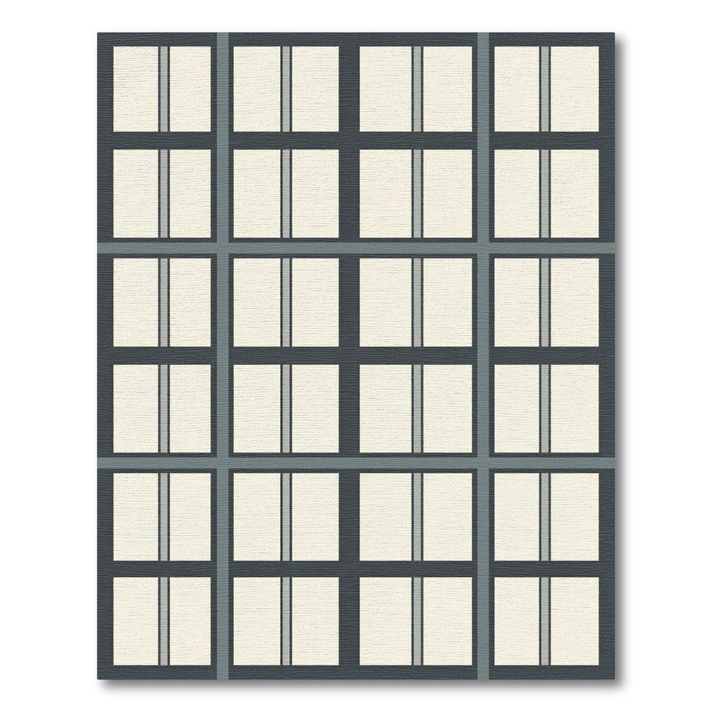 Grid Layout Cream Gray Composition Rug