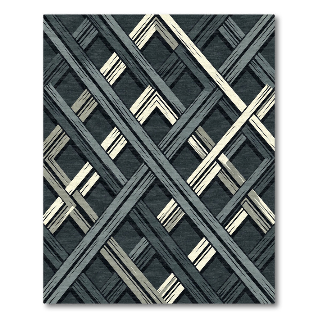 Dark Gray Woven Diamond Rug