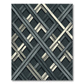Dark Gray Woven Diamond Rug