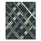 Dark Gray Woven Diamond Rug