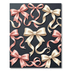 Elegant Cream and Blushing Pink Bows Rug
