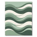 Shaded Emerald Abstract Flowing Waves Rug