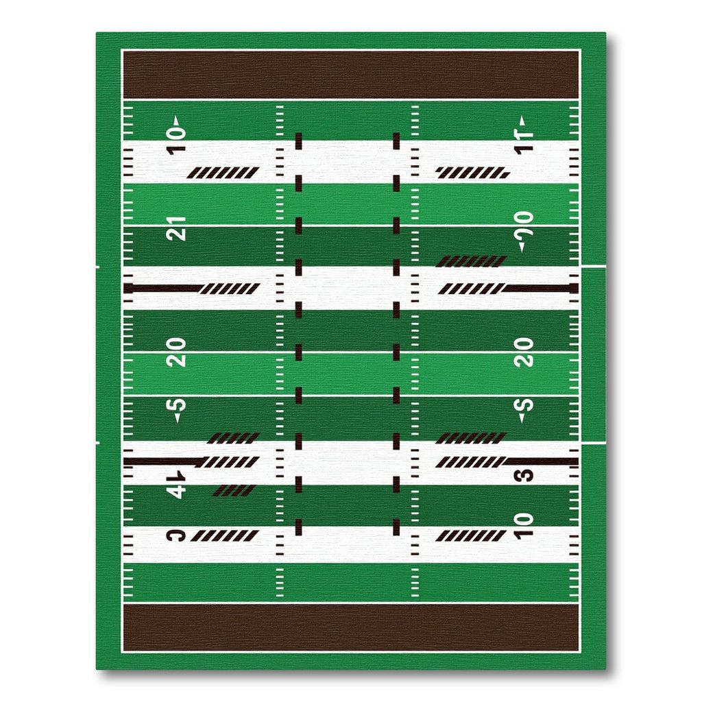 Geometric Green Football Field Graphic Rug