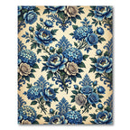 Navy Blue Floral Bouquet Garden Rug