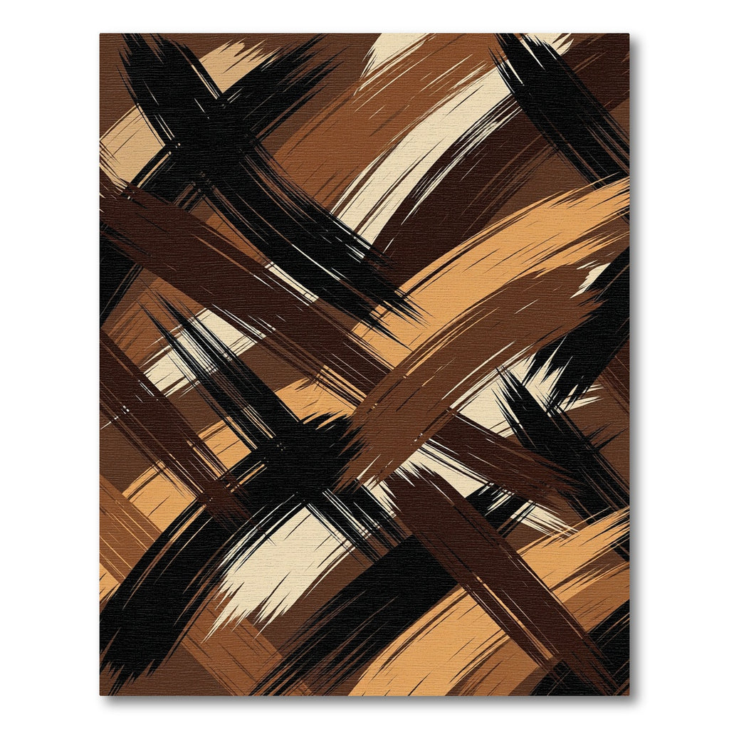 Abstract Brushstroke Earth Tones Rug