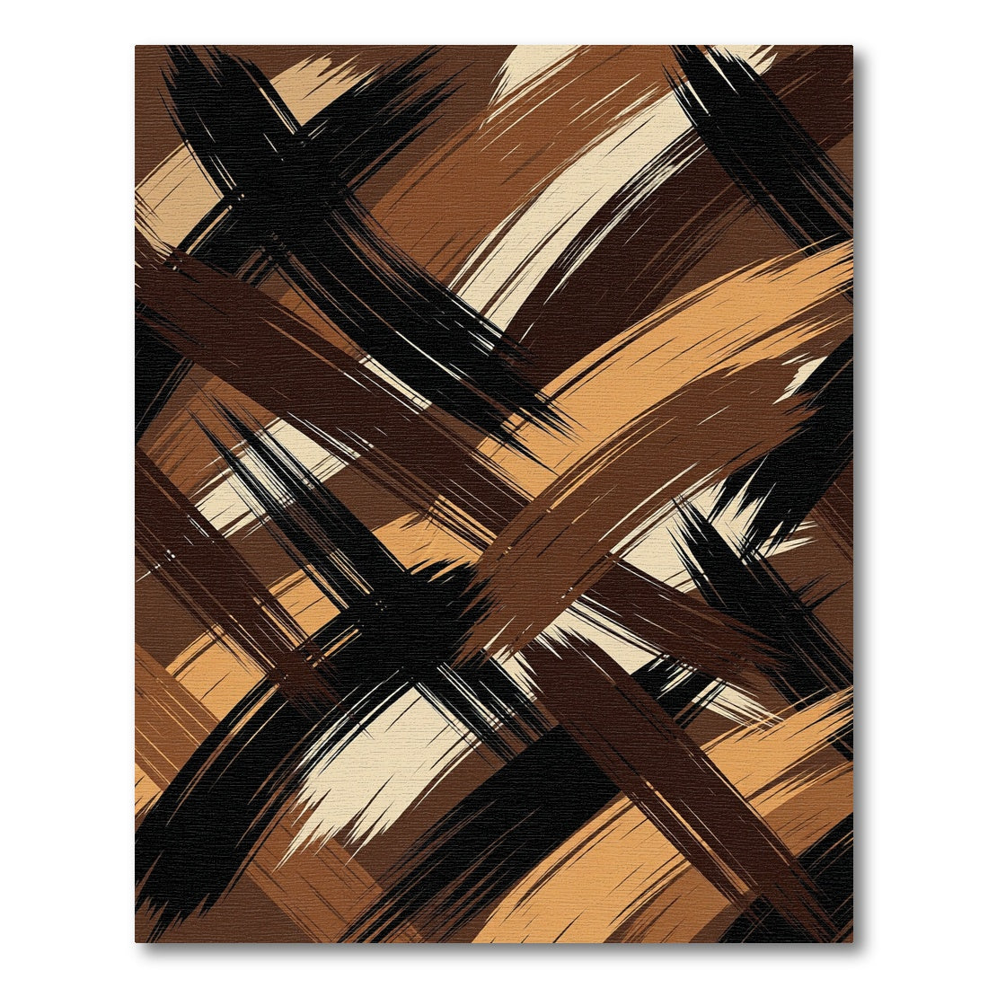 Abstract Brushstroke Earth Tones Rug