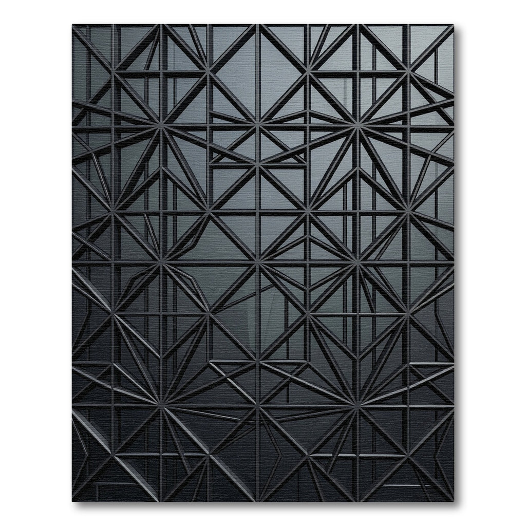 Dark Gray Geometric Intersecting Lines Rug