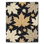 Golden Maple Leaf Autumn Swirl Rug
